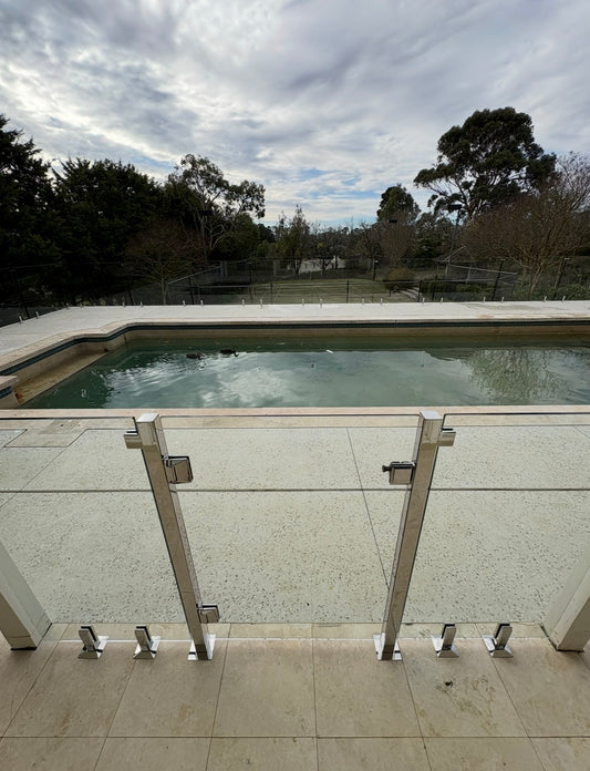 12mm Glass Pool Fence Gate | Suits Polaris & Atlantic Soft Close Hinges | AS/NZS2208 Compliant