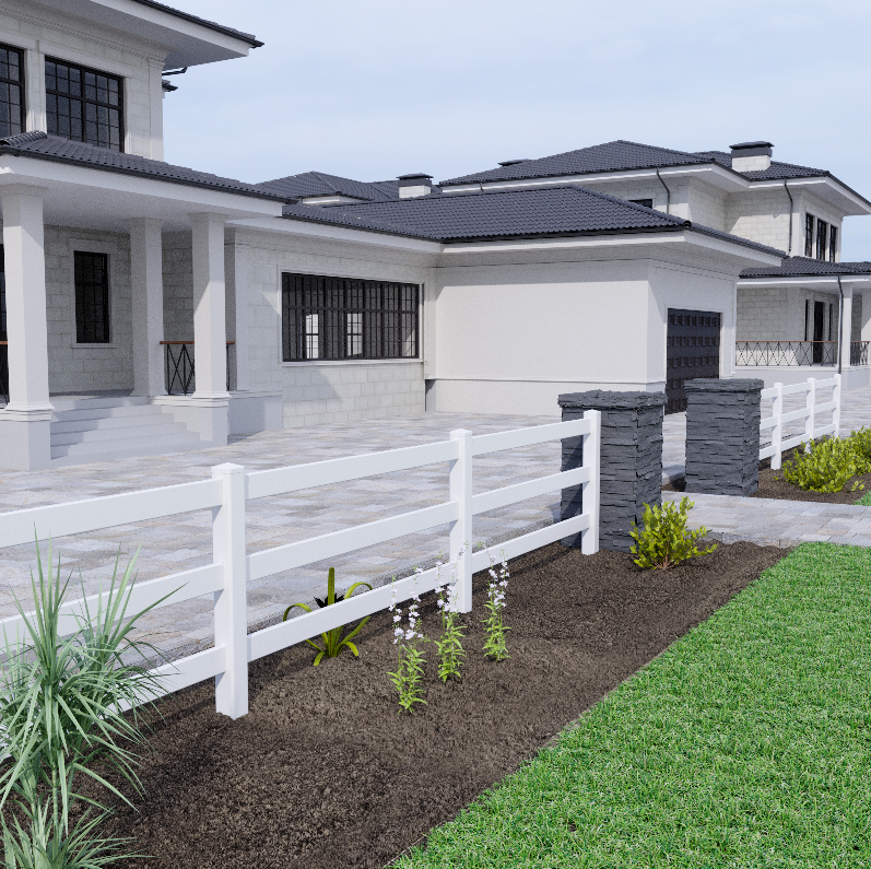 1,2,3,4,5 Rail Pvc Hampton fencing