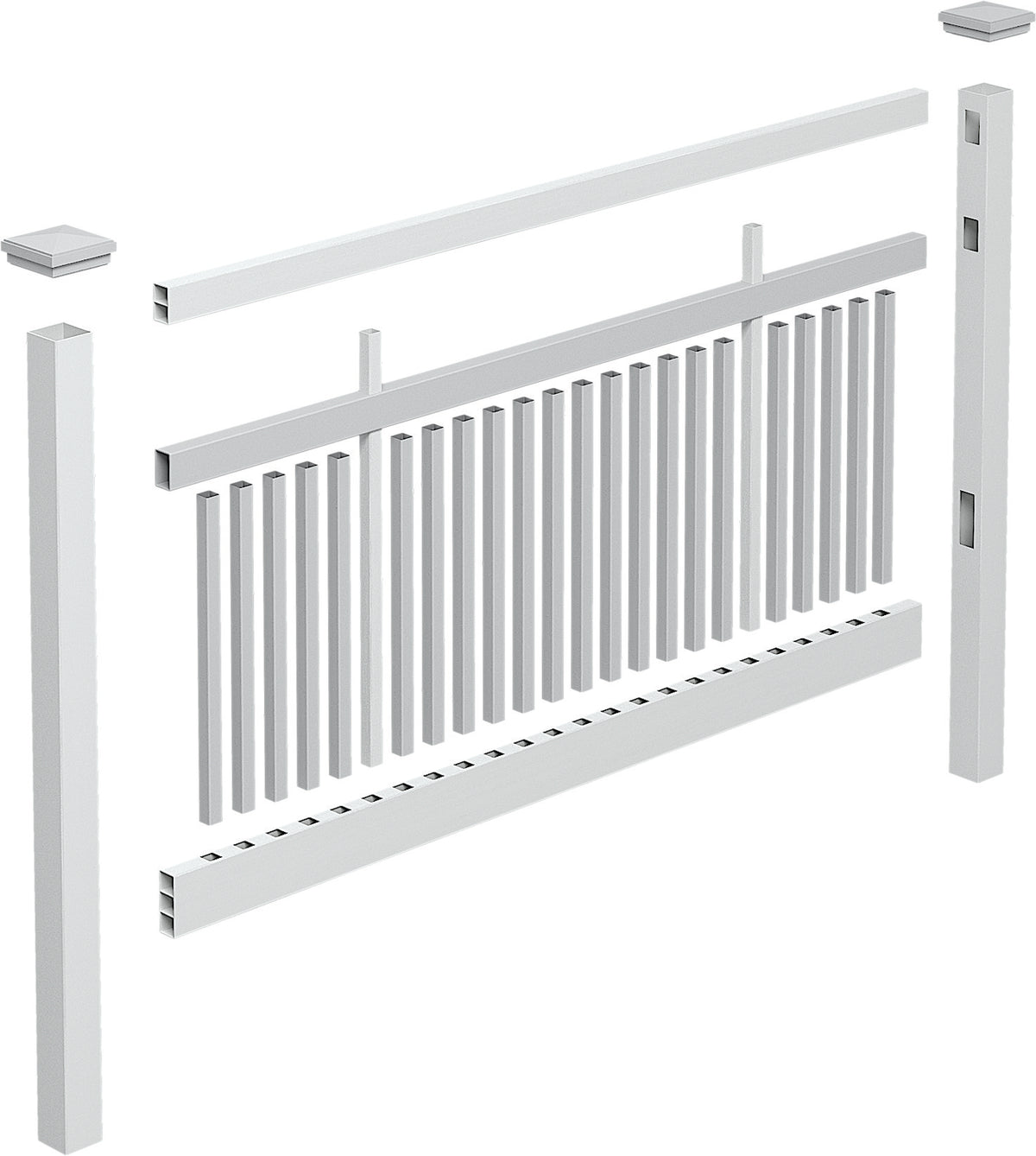 White PVC Semi Privacy Fence Panel | 2388mm W x 1200mm H