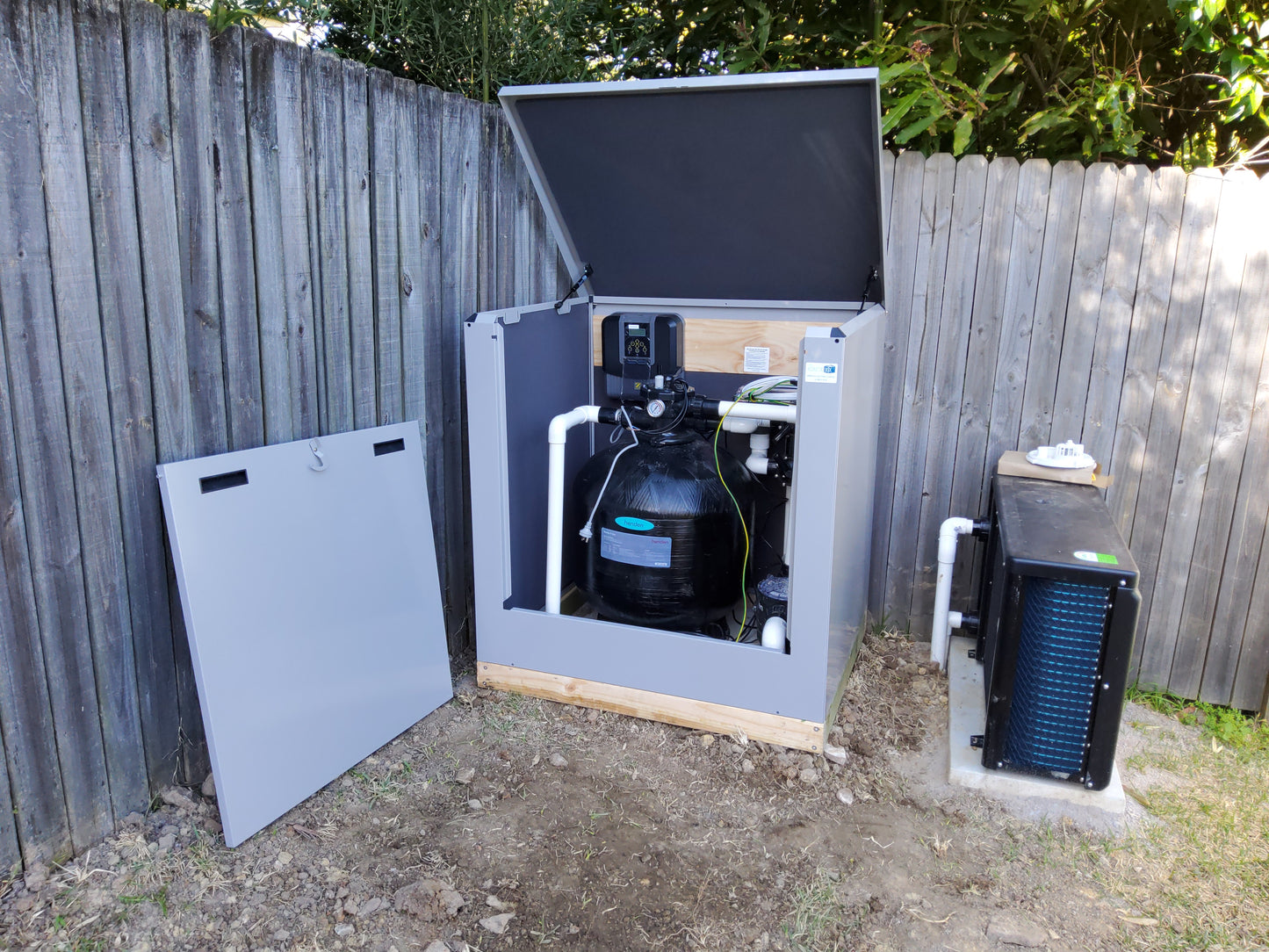 Interior of Acoustic Box brand soundproof pump enclosure with acoustic insulation panels