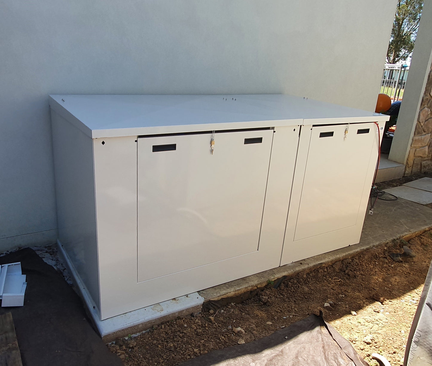 Acoustic Box outdoor soundproof enclosure installed over pool pump system