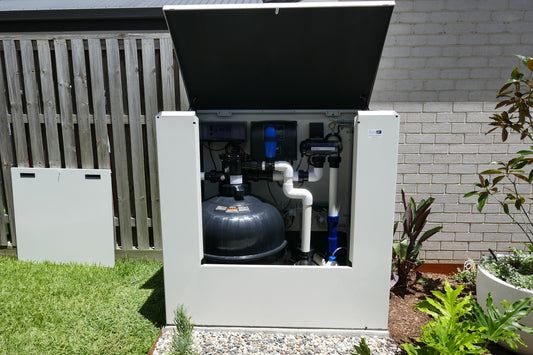 Interior of Acoustic Box brand soundproof pump enclosure with acoustic insulation panels