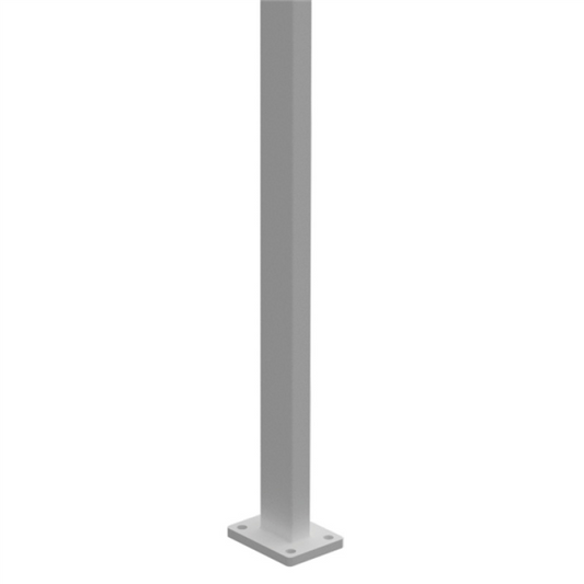 BARR Batten Aluminium Base Plate Fence Post | 1280mm | White & Black