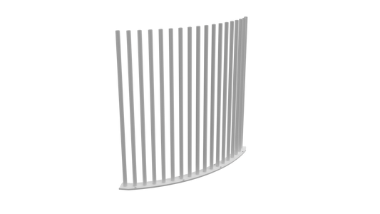 PIK Fencing 90 Degree Curved Corner Panel Satin Black & Pearl White | AS1926.1 Pool Compliant Steel Picket Panel