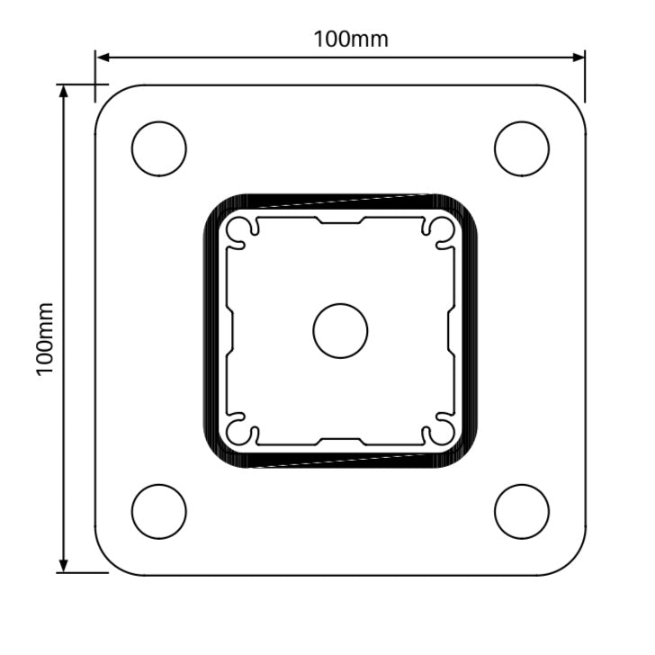 Flat Top Fence Post Base Plate Cover | Domical | White