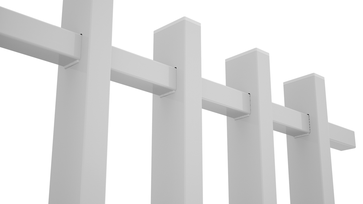 BARR Batten Aluminium Fence Panel | 1969mm W x 1800mm H | White & Black