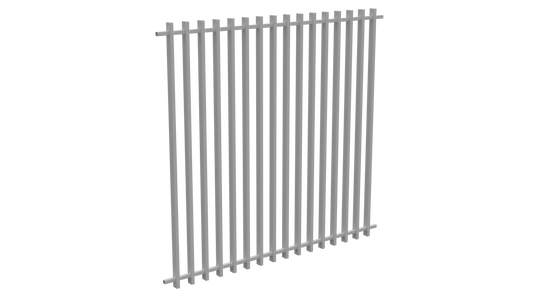 BARR Batten Aluminium Fence Panel | 1969mm W x 1800mm H | White & Black