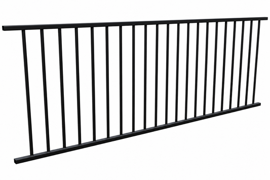 Flat Top Aluminium Fence Panel | 900mm H x 2400mm W | Black