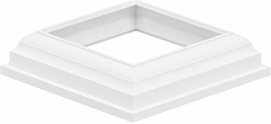 Hampton PVC Fence Post Base Plate Cover | 2 Part Domical | White