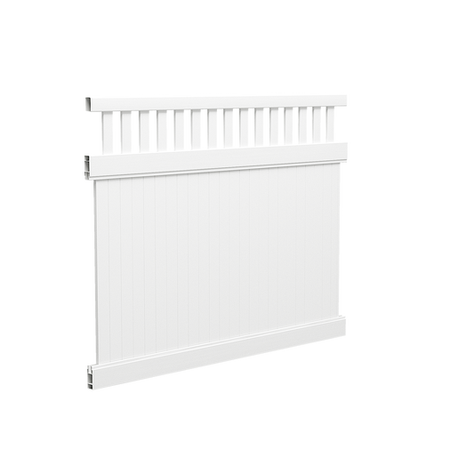 White PVC Combo Privacy Fence Panel | 2388mm W x 1800mm H