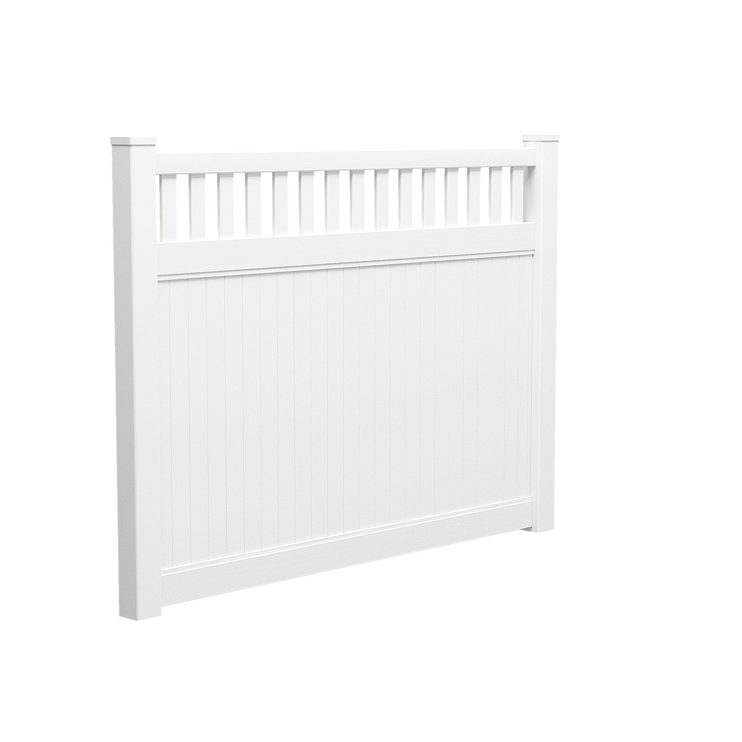 White PVC Combo Privacy Fence Panel | 2388mm W x 1800mm H