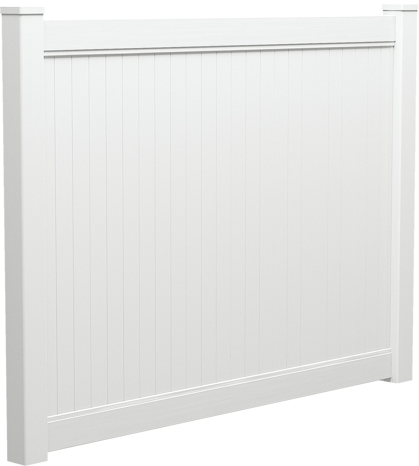 PVC Full Privacy Fence Panel & Posts - 2388mm W x 1800mm H | White