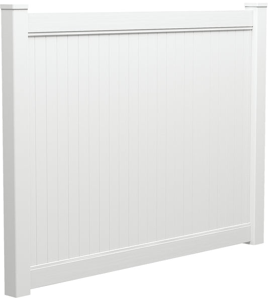 PVC Full Privacy Fence Panel & Posts - 2388mm W x 1800mm H | White