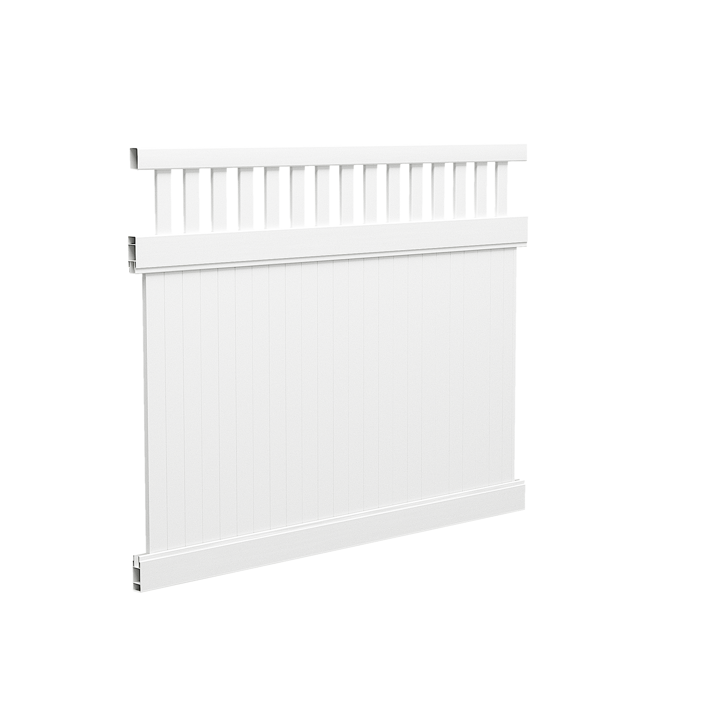 PVC Combo Privacy Fence Panel & Posts - 2388mm W x 1800mm H | White
