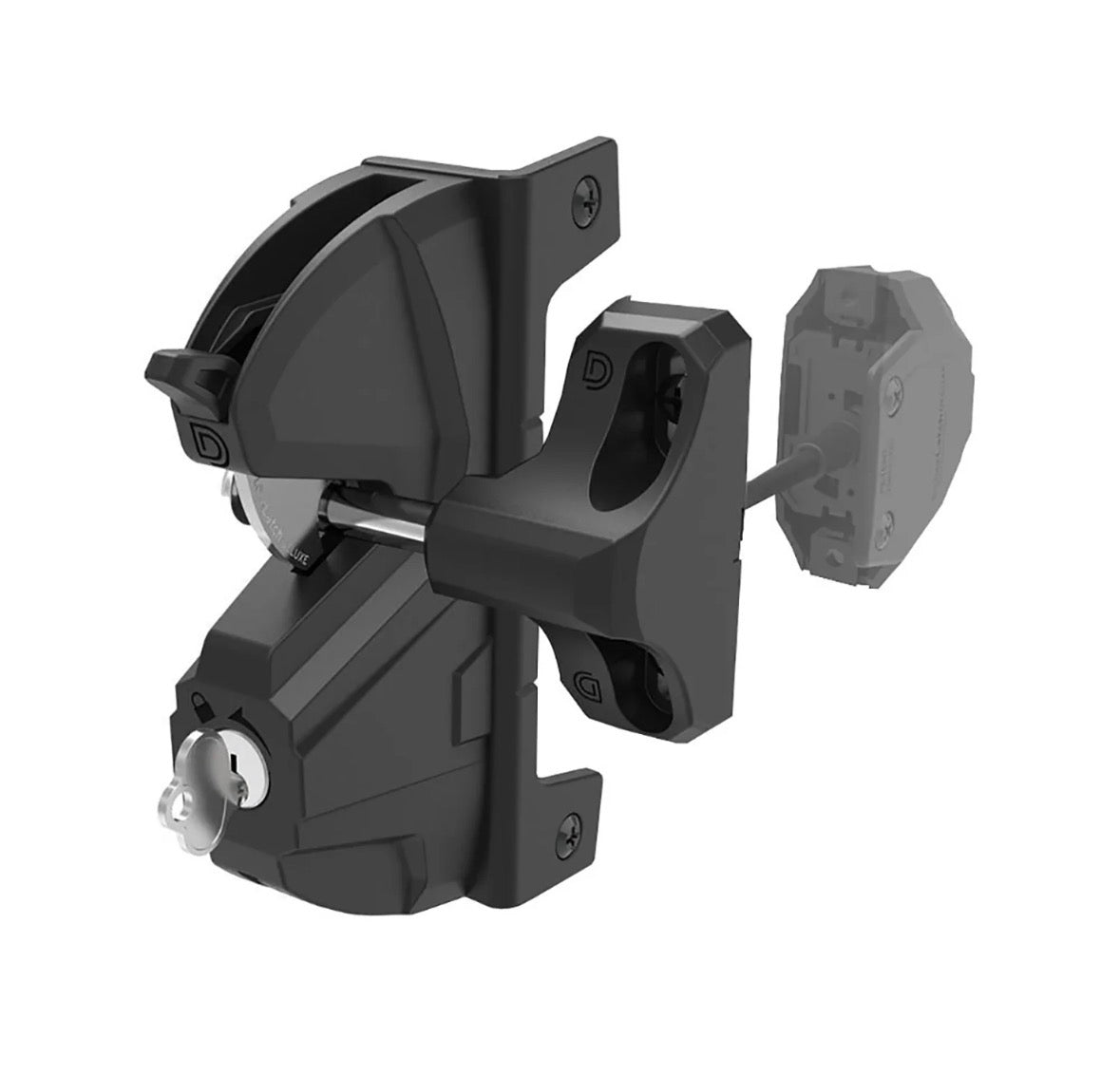 D&D Lokk Latch Deluxe Gate Latch | Push Button External Access | Keyed Different | White & Black