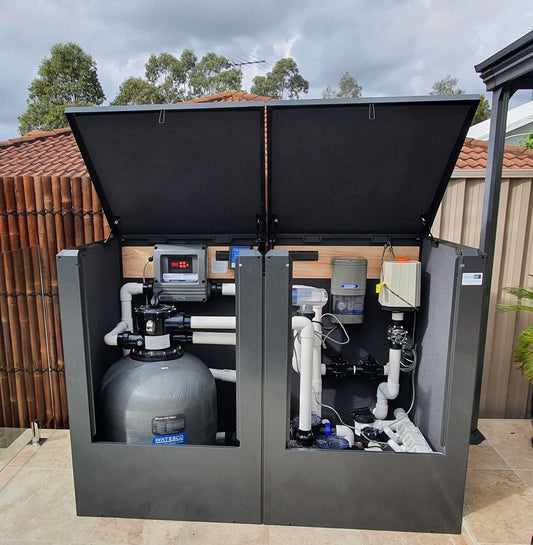 Interior of Acoustic Box brand soundproof pump enclosure with acoustic insulation panels