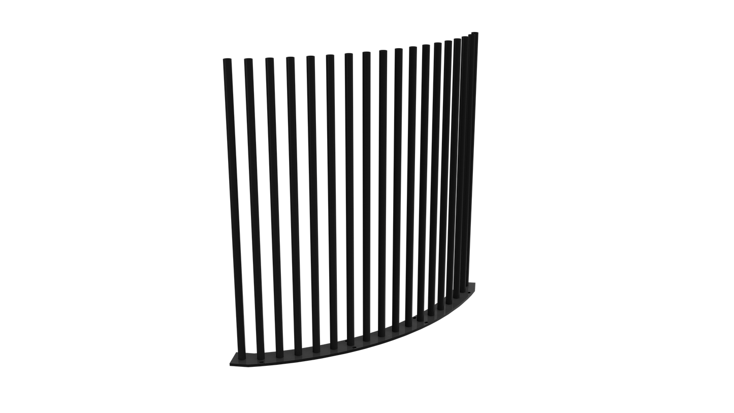 PIK Fencing 90 Degree Curved Corner Panel Satin Black & Pearl White | AS1926.1 Pool Compliant Steel Picket Panel
