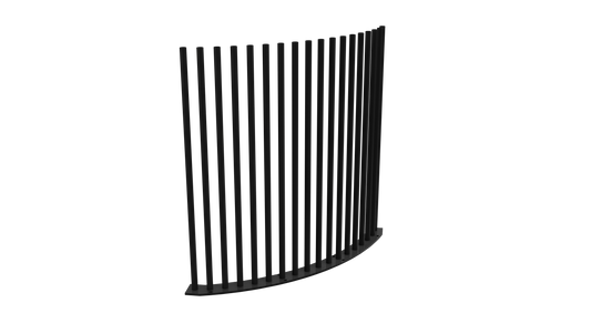 PIK Fencing 90 Degree Curved Corner Panel Satin Black & Pearl White | AS1926.1 Pool Compliant Steel Picket Panel
