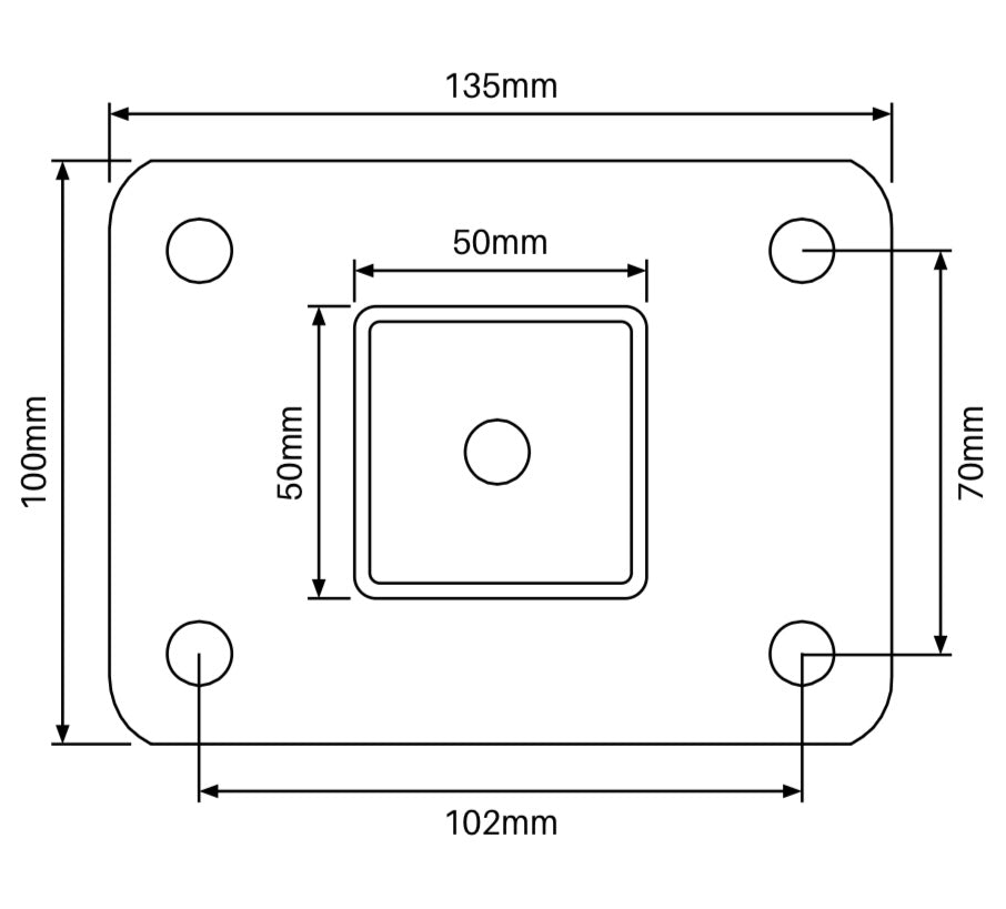 Aluminium Base Plate Post - 50x50mm | Flat Top Pool Fence