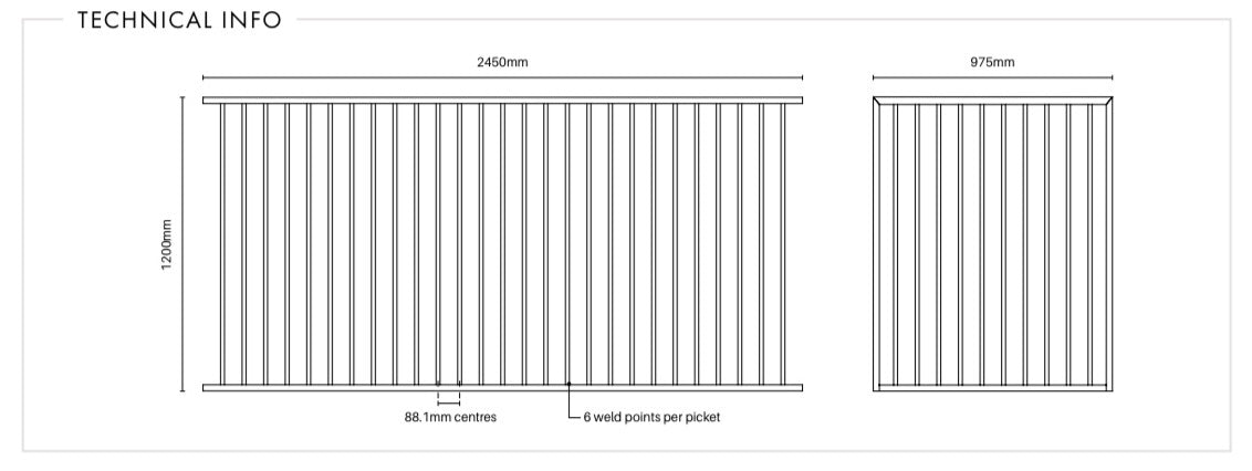 Flat Top Aluminium Pool Fence Gate - AS1926.1 Compliant | Ready to Install