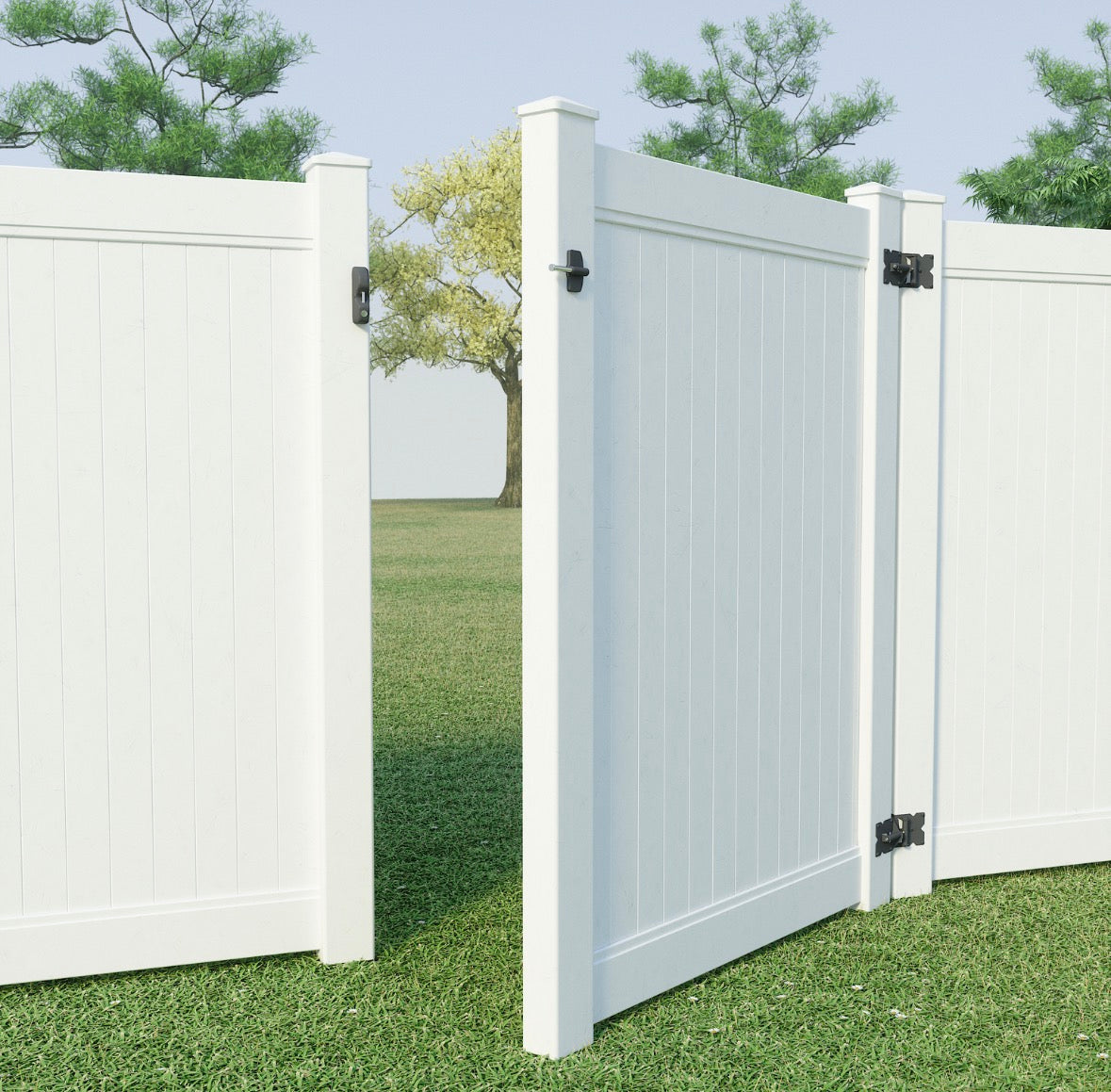 D&D TruClose Hamptons Gate Hinge | Adjustable Tension | White & Black | 2 Pack