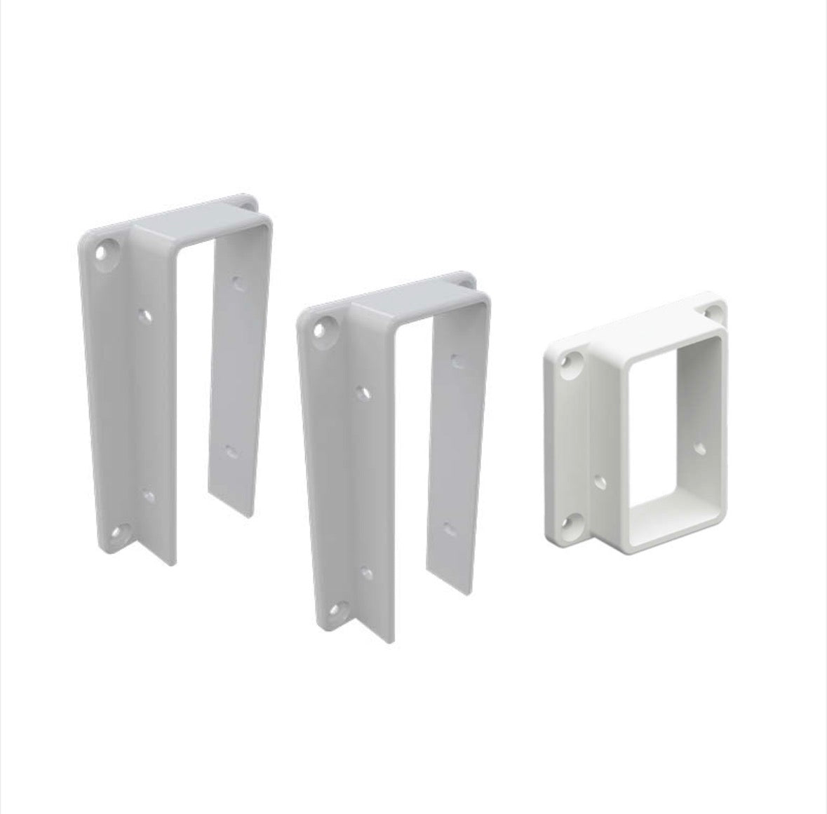 PVC Fence Wall & Post Brackets | White | Multiple Styles