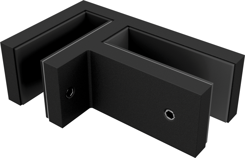 90 Degree Corner Glass Clamp | SS316 | 12mm Glass | Black, White, Satin & Polish