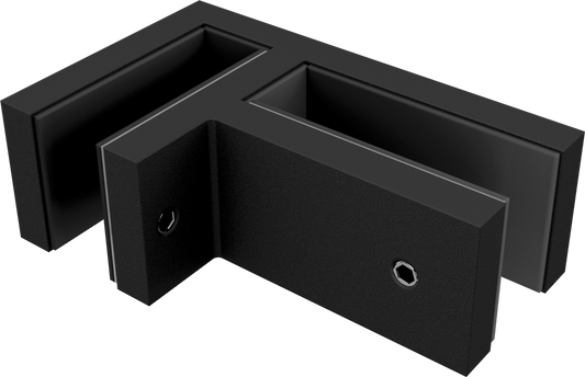 90 Degree Corner Glass Clamp | SS316 | 12mm Glass | Black, White, Satin & Polish