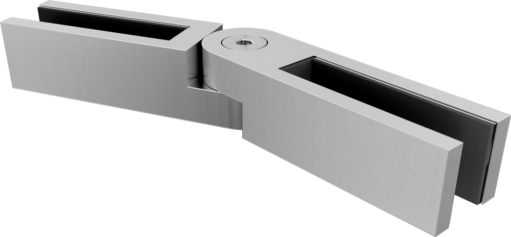 Swivel Glass Clamp | SS316 | 12mm Glass | Angled Panel Connections | Black, Satin & Polish