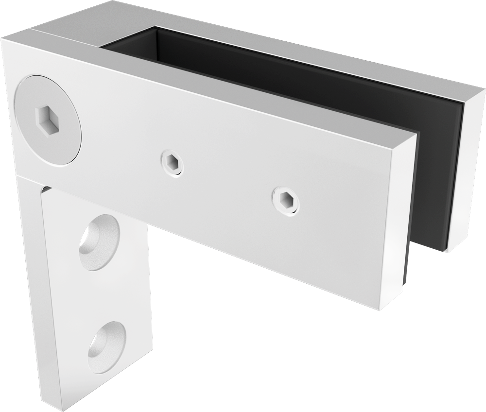 Wall to Glass Clamp | SS316 | 12mm Glass | 20-65mm Gap | Black, White, Satin & Polish
