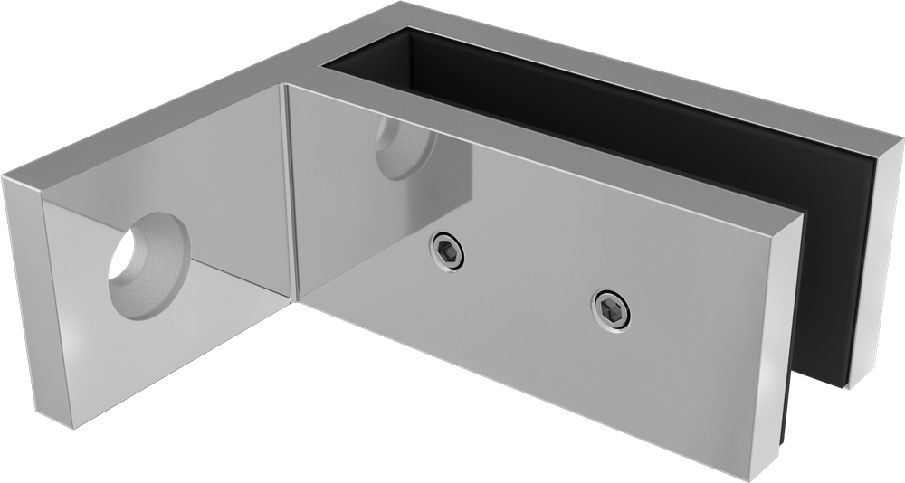 Offset Glass Clamp | SS316 | 12mm Glass | Black, Satin & Polish