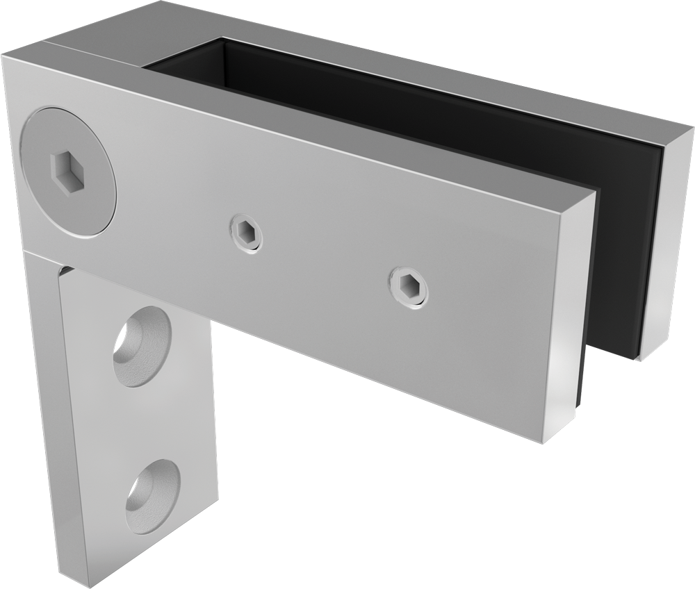 Wall to Glass Clamp | SS316 | 12mm Glass | 20-65mm Gap | Black, White, Satin & Polish