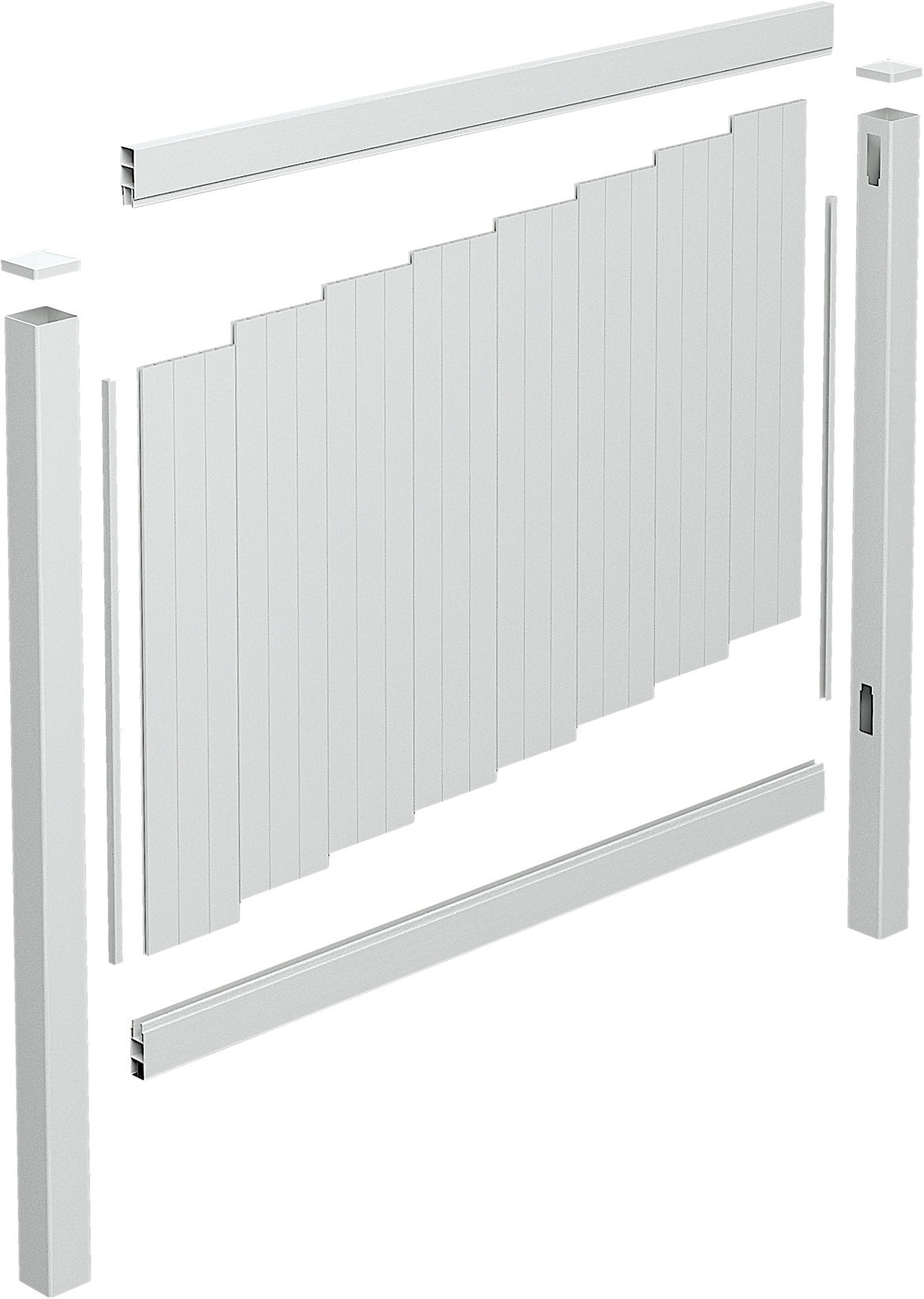 PVC Full Privacy Fence Panel & Posts - 2388mm W x 1800mm H | White