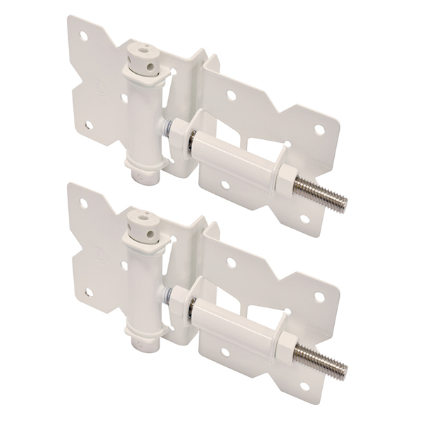 D&D TruClose Hamptons Gate Hinge | Adjustable Tension | White & Black | 2 Pack