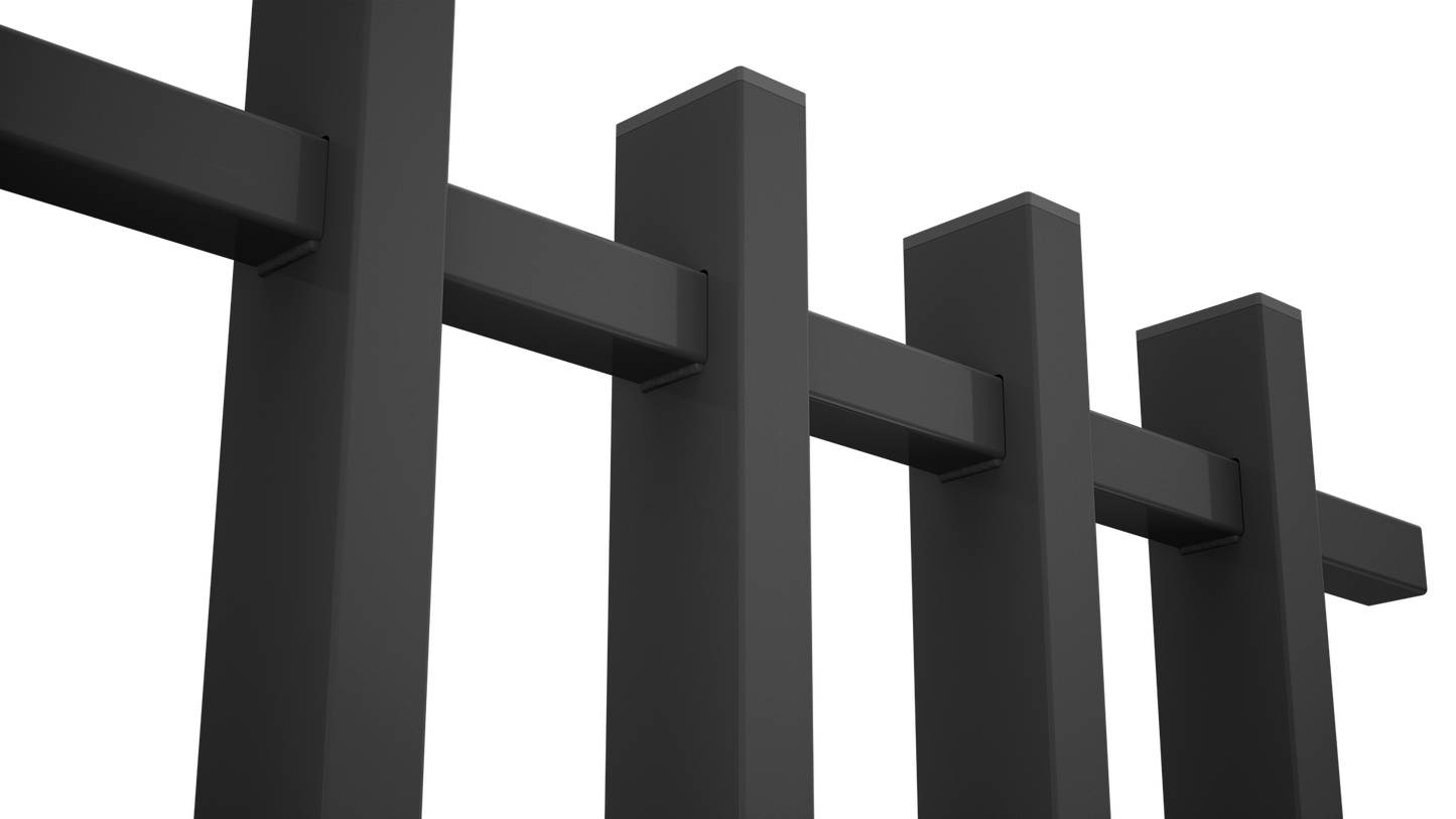 BARR Batten Aluminium Fence Panel | 1733mm W x 1000mm H | White & Black