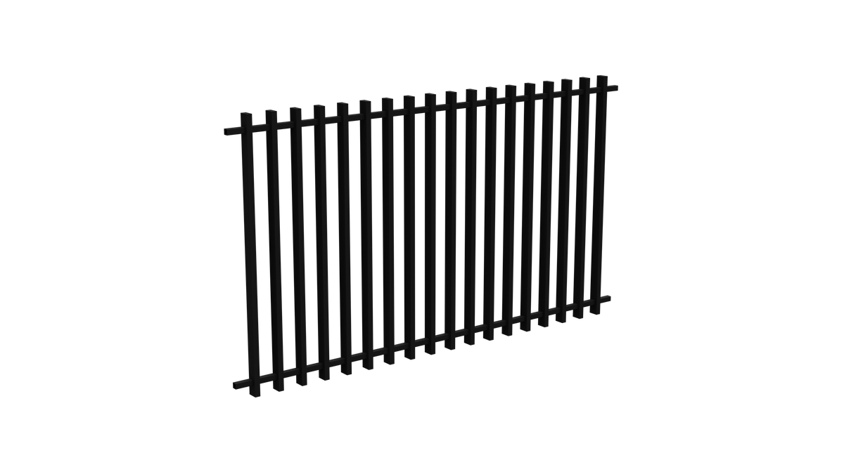 BARR Batten Aluminium Pool Fence Panel | 2205mm W x 1200mm H | White & Black