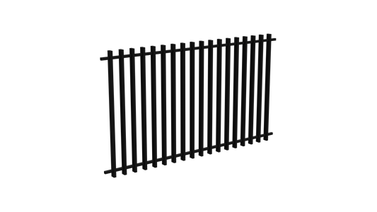 BARR Batten Aluminium Pool Fence Panel | 2205mm W x 1200mm H | White & Black