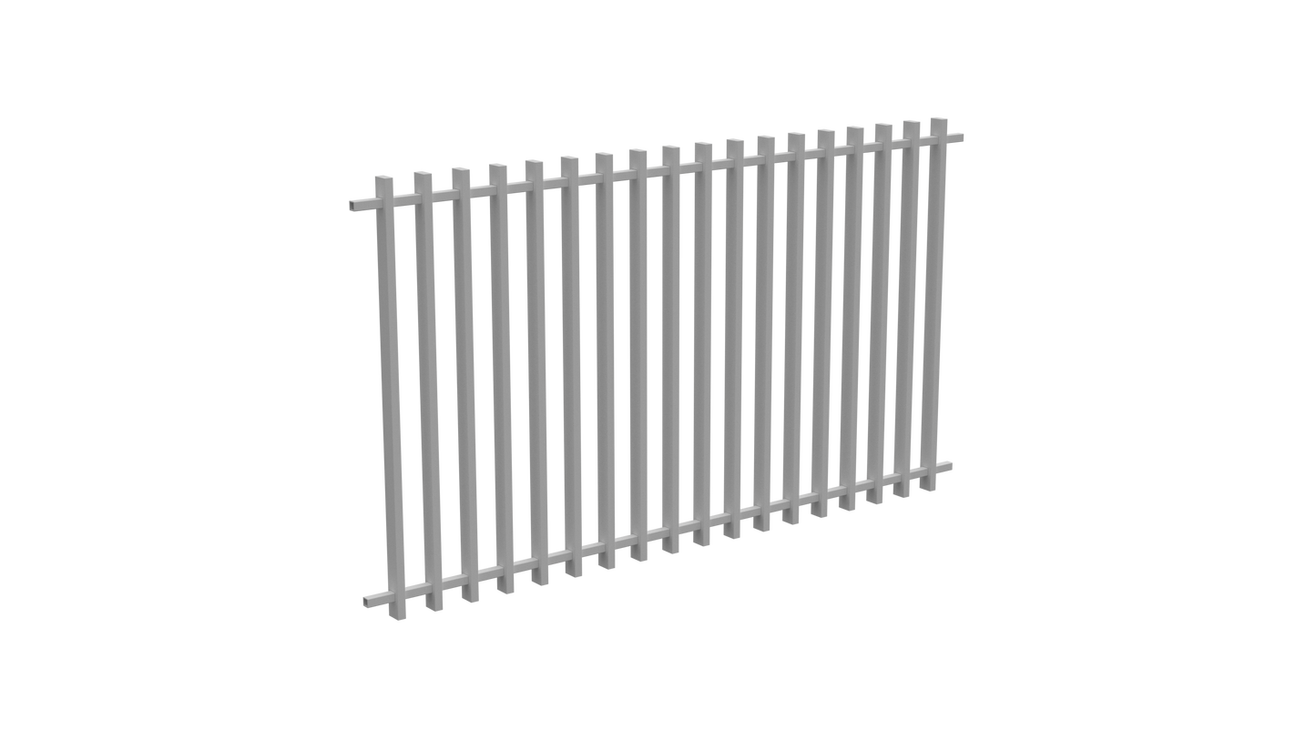 BARR Batten Aluminium Pool Fence Panel | 2205mm W x 1200mm H | White & Black