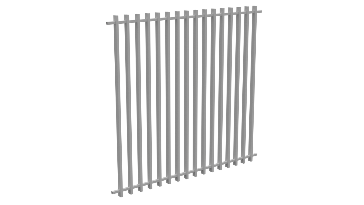 BARR Batten Aluminium Fence Panel | 1969mm W x 1800mm H | White & Black