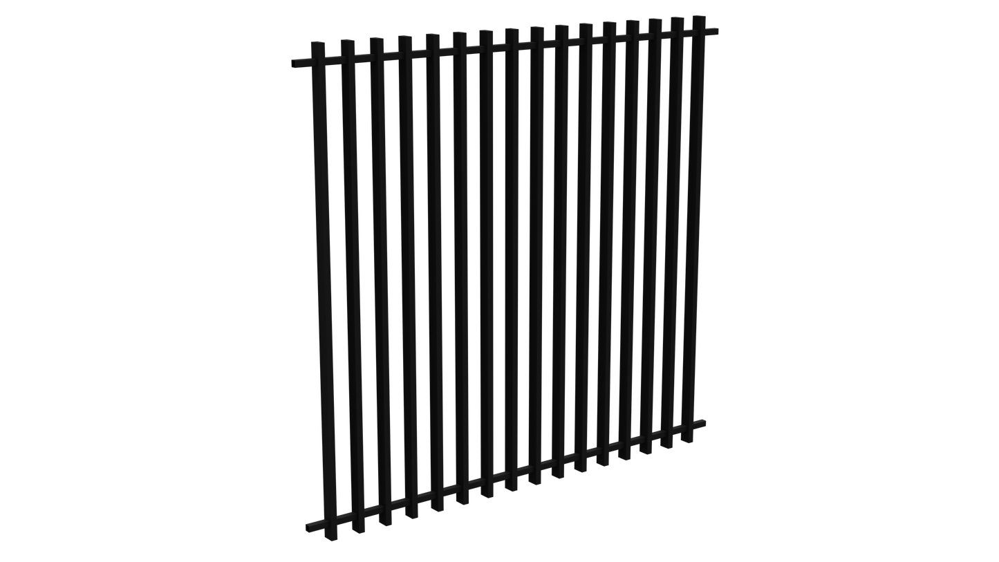 BARR Batten Aluminium Fence Panel | 1969mm W x 1800mm H | White & Black