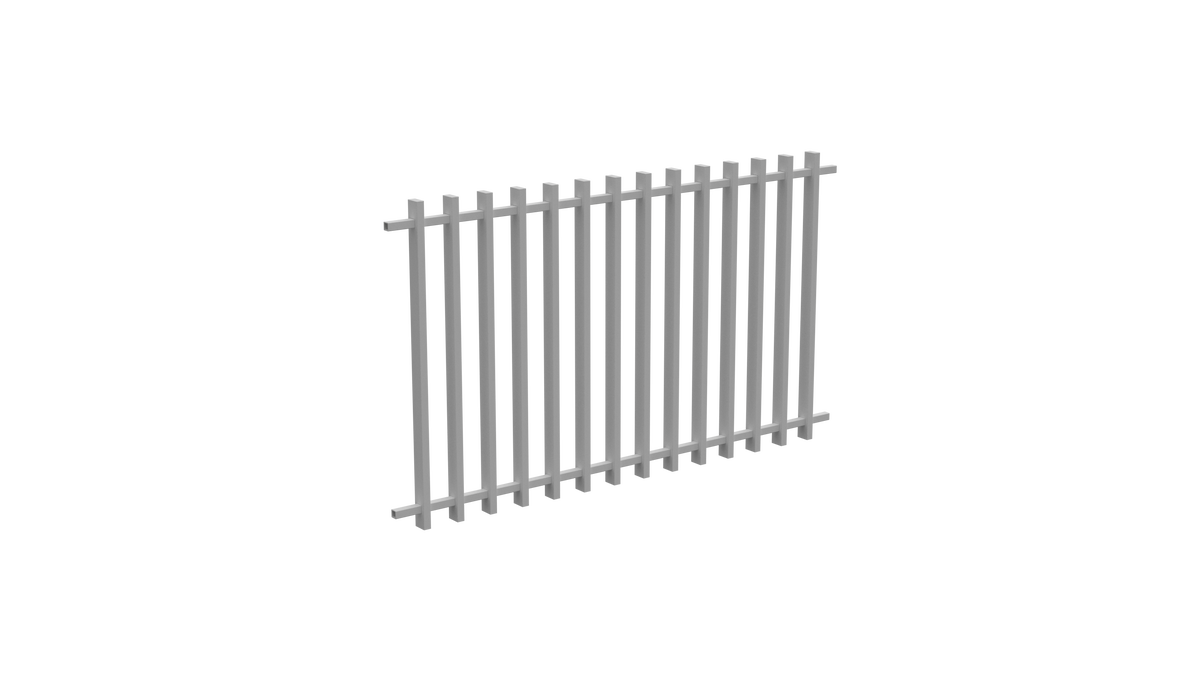 BARR Batten Aluminium Fence Panel | 1733mm W x 1000mm H | White & Black