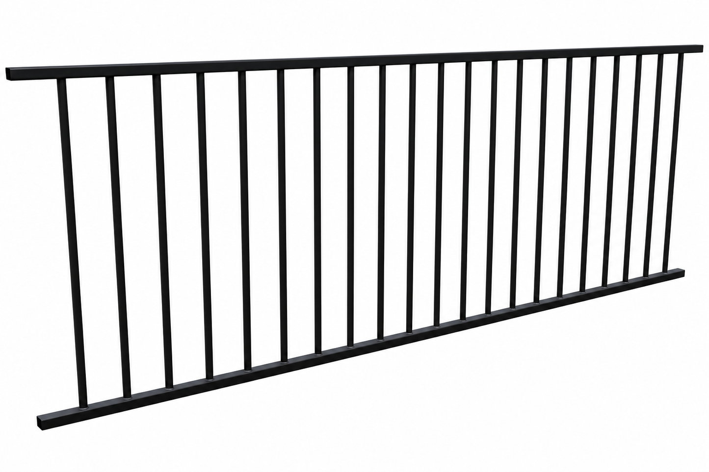 Flat Top Aluminium Fence Panel | 900mm H x 2400mm W | Black