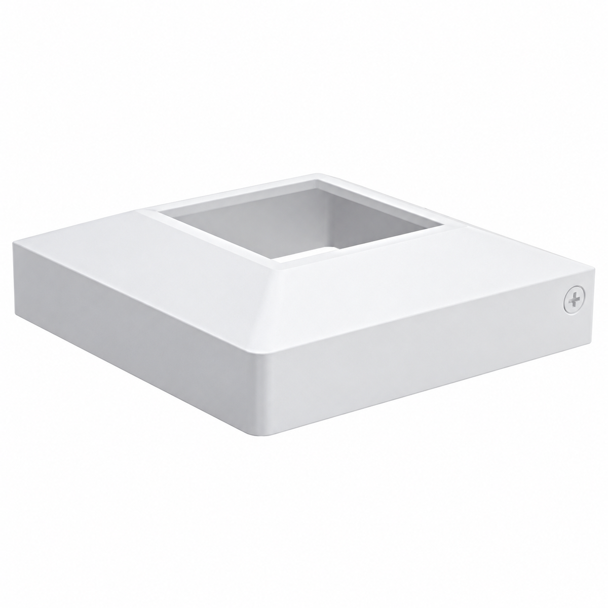 Flat Top Fence Post Base Plate Cover | Domical | White