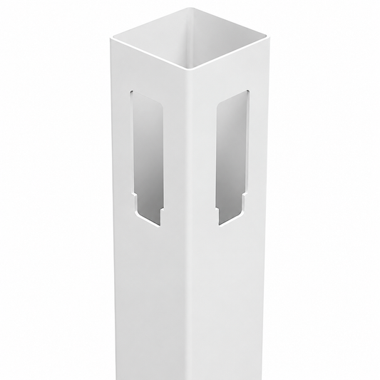 White PVC Full Privacy Fence Posts | 127mm | 4 Types Available