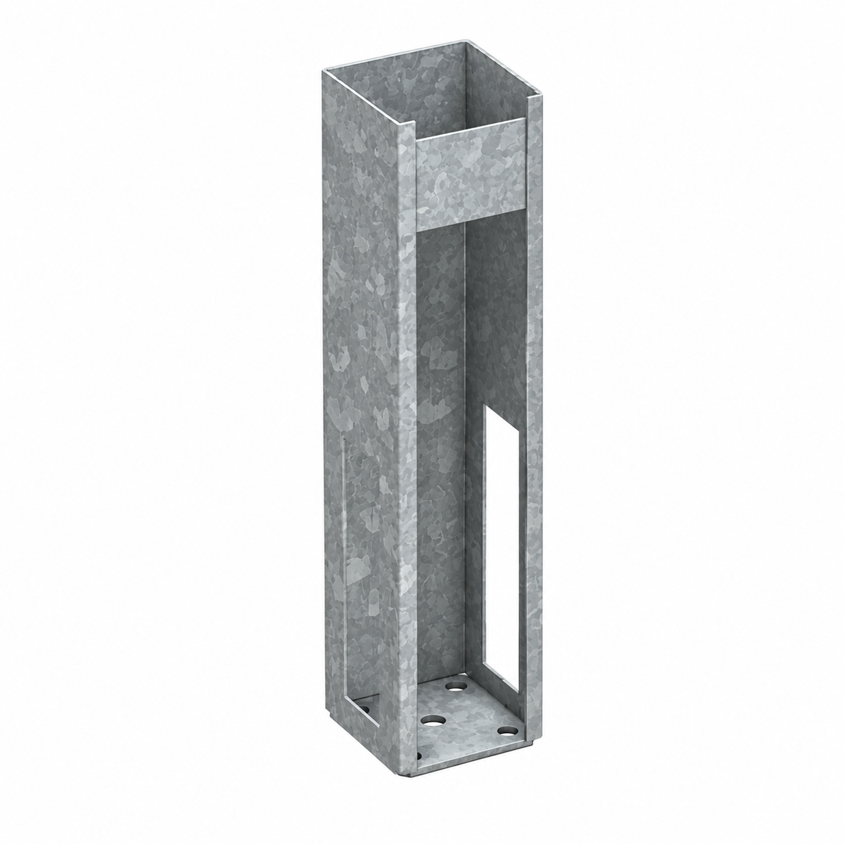 PVC Fence Post Concealed Base Plate | Surface Mount | Galvanised Steel