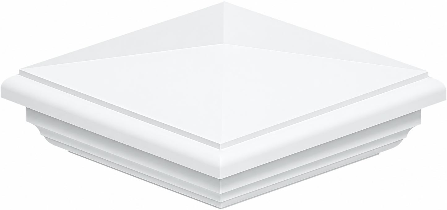 Hampton PVC Post Cap | White | English & Slimline Styles