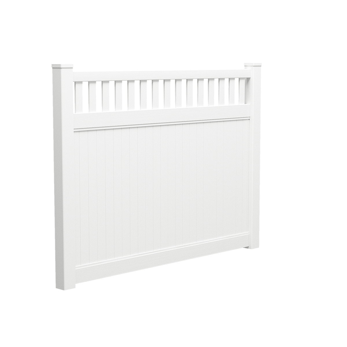 White PVC Combo Privacy Fence Panel | 2388mm W x 1800mm H