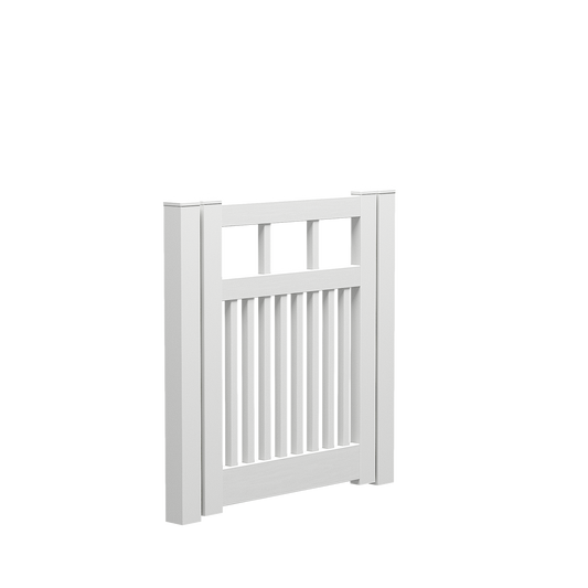 White PVC Semi Privacy Gate | 1000mm & 1500mm W x 1200mm H