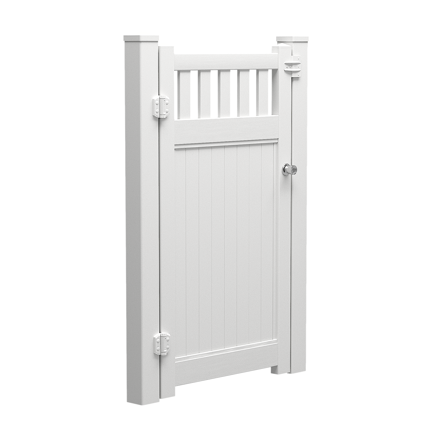 White PVC Combo Privacy Gate | 1000mm W x 1800mm H