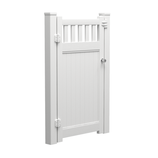 White PVC Combo Privacy Gate | 1000mm W x 1800mm H